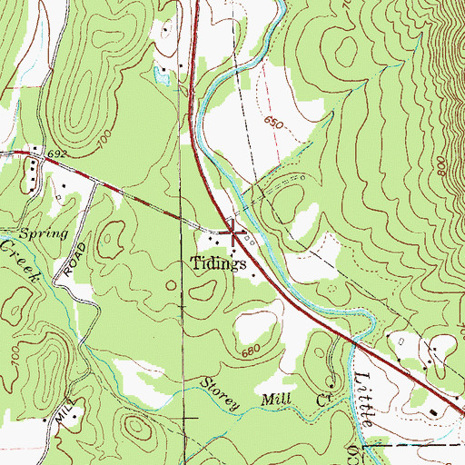 Topographic Map of Tidings, GA