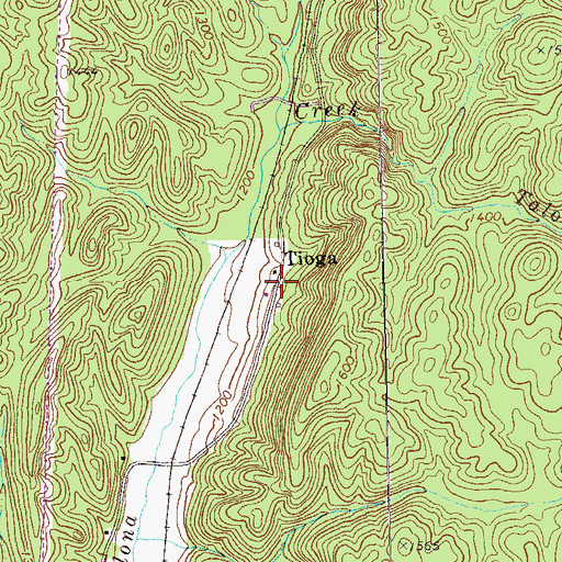 Topographic Map of Tioga, GA