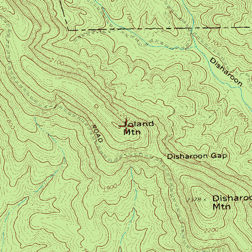 Topographic Map of Toland Mountain, GA