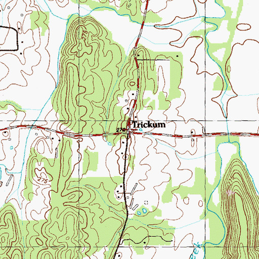Topographic Map of Trickum, GA