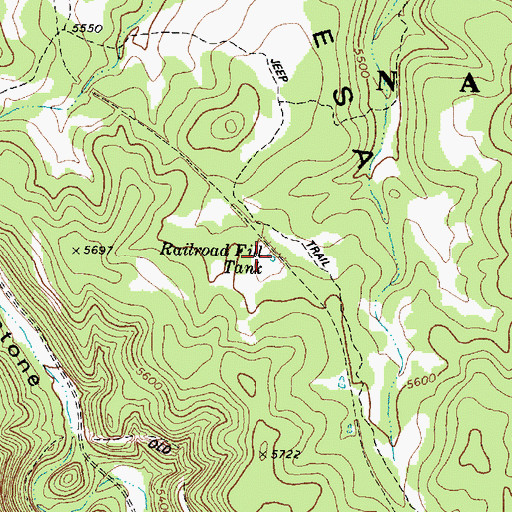 Topographic Map of Railroad Fill Tank, AZ