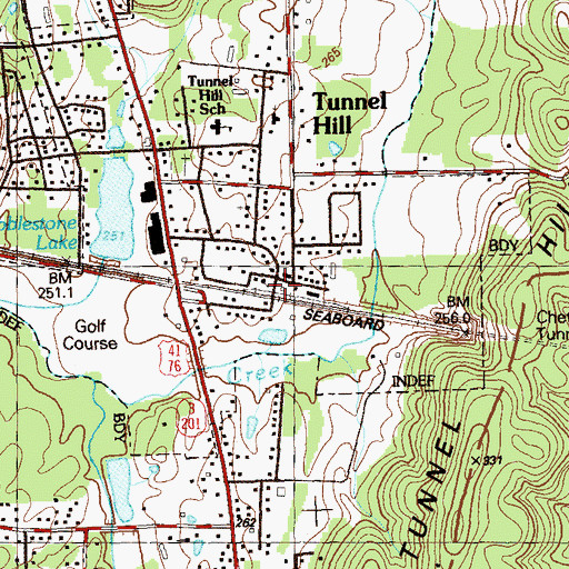 Topographic Map of Tunnel Hill, GA
