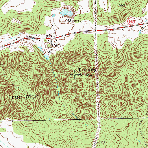 Topographic Map of Turkey Knob, GA