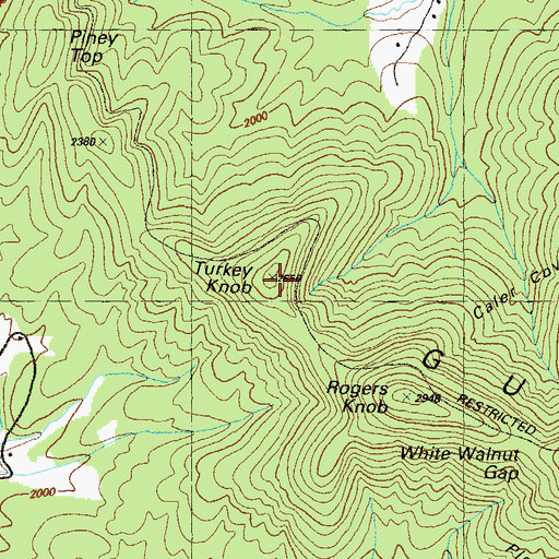 Topographic Map of Turkey Knob, GA
