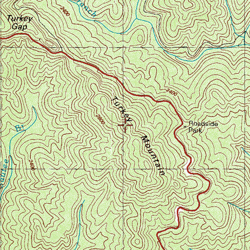 Topographic Map of Turkey Mountain, GA
