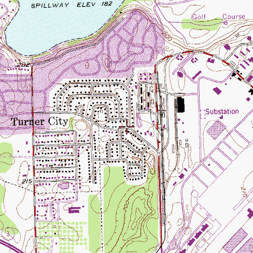 Topographic Map of Turner City, GA