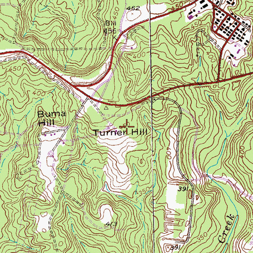 Topographic Map of Turner Hill, GA