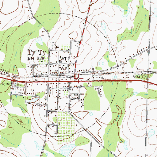 Topographic Map of Ty Ty, GA