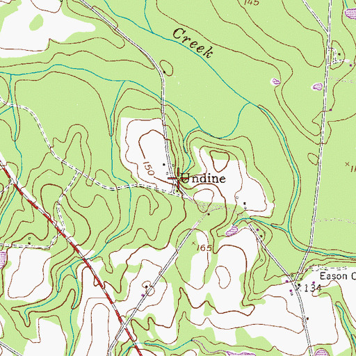 Topographic Map of Undine, GA