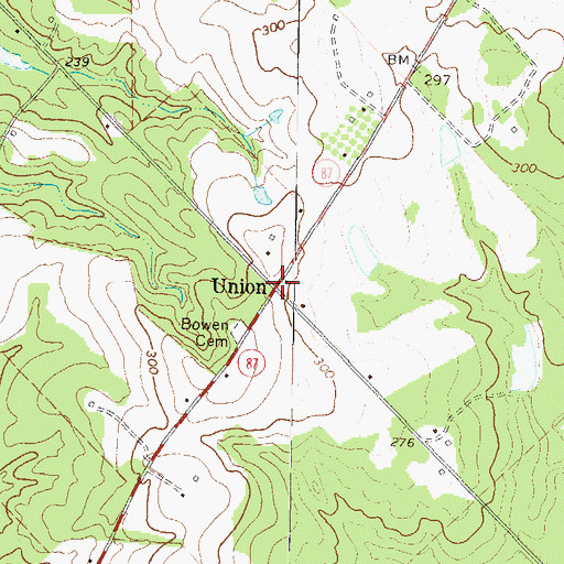 Topographic Map of Union, GA