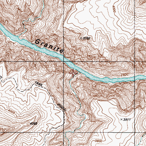 Topographic Map of Cottonwood Creek, AZ