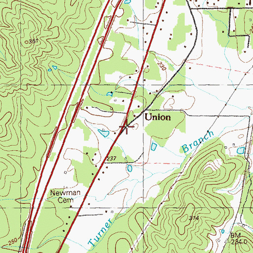 Topographic Map of Union, GA