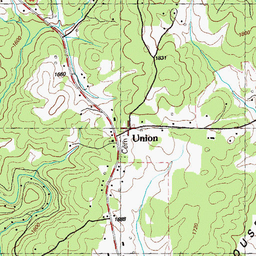 Topographic Map of Union, GA