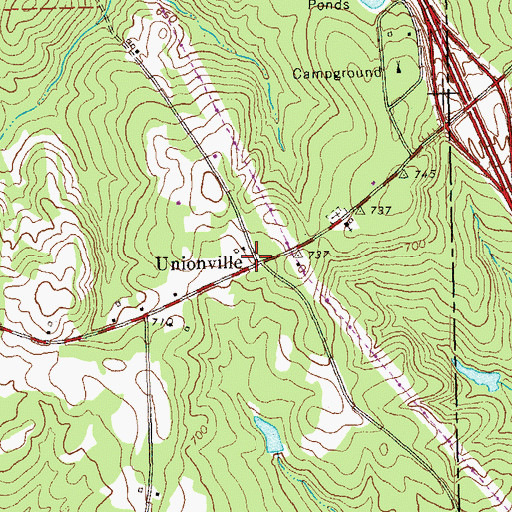 Topographic Map of Unionville, GA
