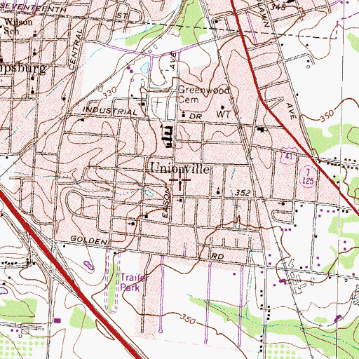 Topographic Map of Unionville, GA