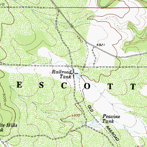 Topographic Map of Railroad Tank, AZ