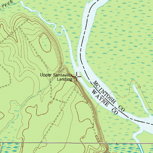 Topographic Map of Upper Sansavilla Landing, GA