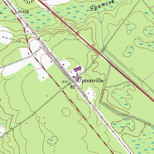 Topographic Map of Uptonville, GA