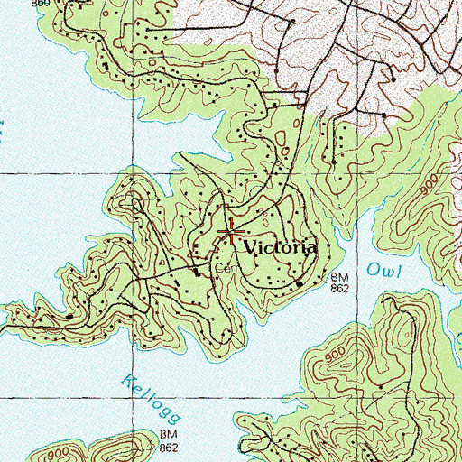 Topographic Map of Victoria, GA