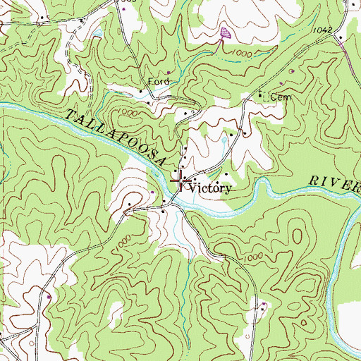 Topographic Map of Victory, GA