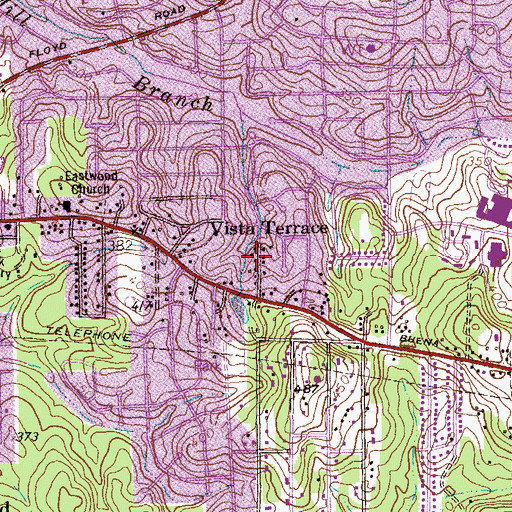 Topographic Map of Vista Terrace, GA