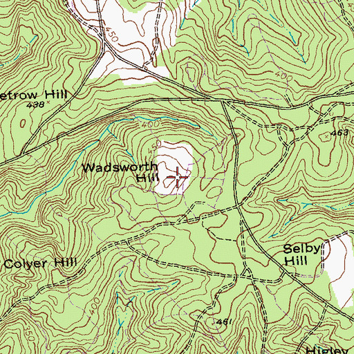 Topographic Map of Wadsworth Hill, GA