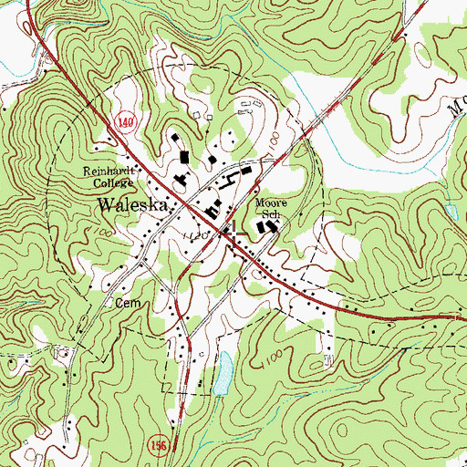 Topographic Map of Waleska, GA