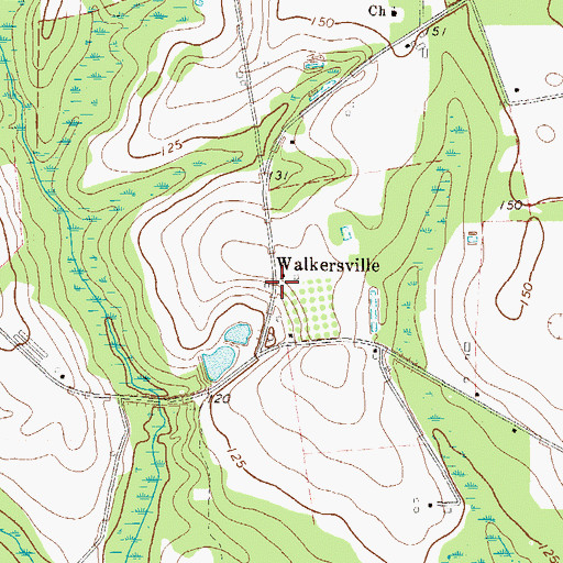 Topographic Map of Walkersville, GA