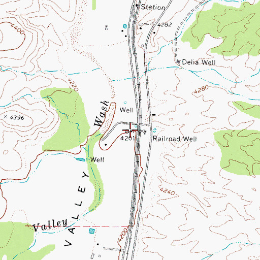 Topographic Map of Railroad Well, AZ