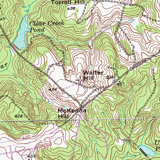 Topographic Map of Walter Hill, GA