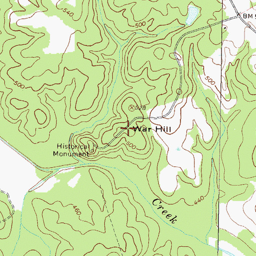 Topographic Map of War Hill, GA