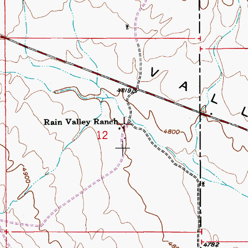 Topographic Map of Rain Valley Ranch, AZ