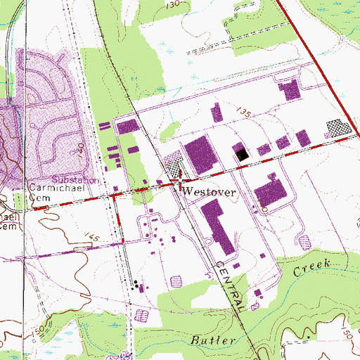 Topographic Map of Westover, GA
