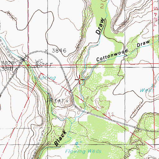 Topographic Map of Cottonwood Creek, AZ