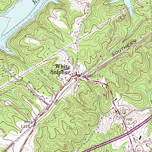 Topographic Map of White Sulphur, GA