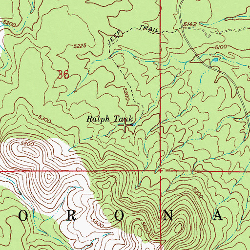 Topographic Map of Ralph Tank, AZ