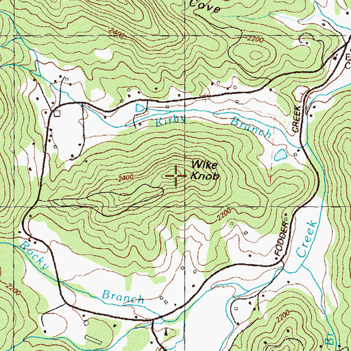 Topographic Map of Wike Knob, GA