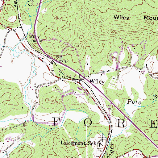 Topographic Map of Wiley, GA
