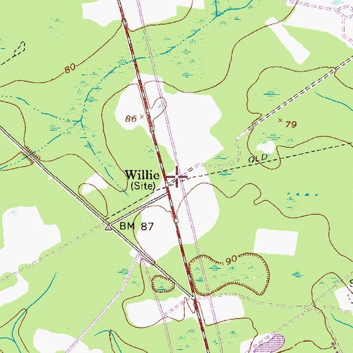 Topographic Map of Willie, GA