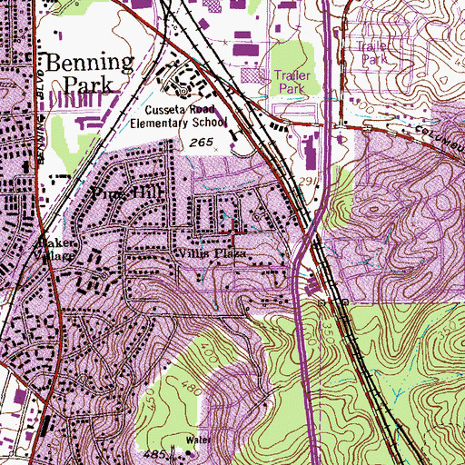 Topographic Map of Willis Plaza, GA