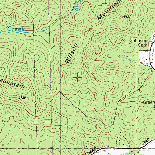 Topographic Map of Wilson Mountain, GA