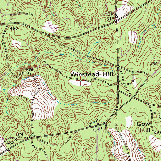 Topographic Map of Winstead Hill, GA