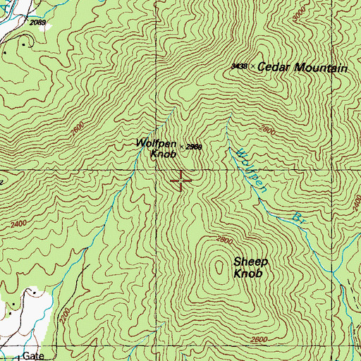 Topographic Map of Wolfpen Knob, GA