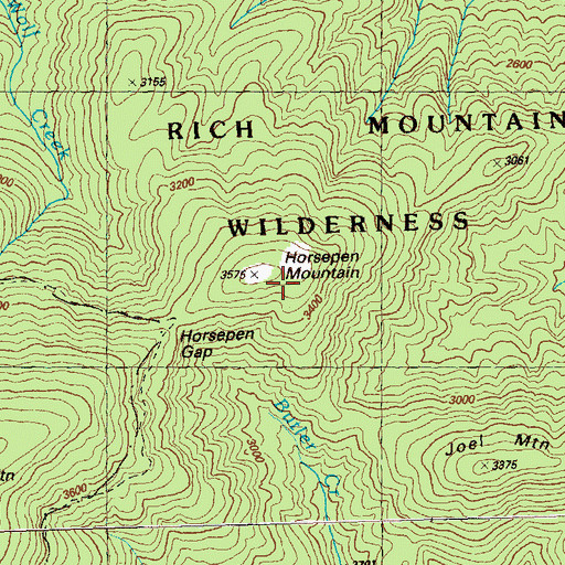 Topographic Map of Horsepen Mountain, GA
