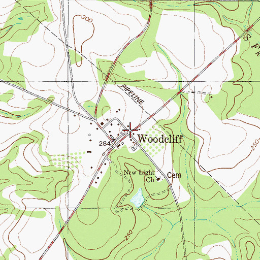 Topographic Map of Woodcliff, GA