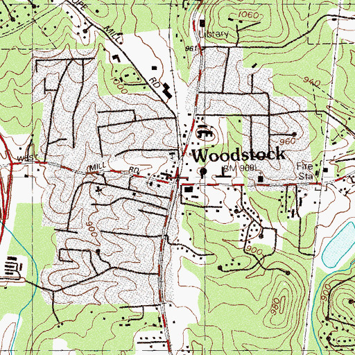 Topographic Map of Woodstock, GA