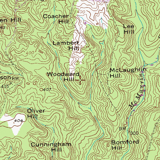 Topographic Map of Woodward Hill, GA