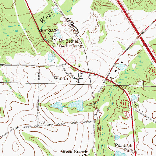 Topographic Map of Worth, GA