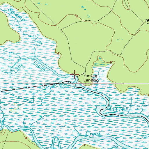 Topographic Map of Yankee Landing, GA