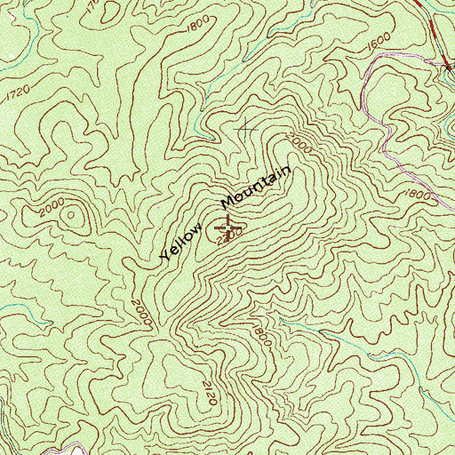 Topographic Map of Yellow Mountain, GA